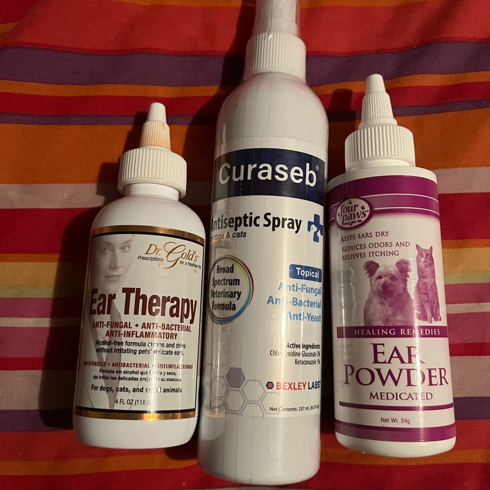 Dog Cat ear powder & therapy & hot spot spray bundle